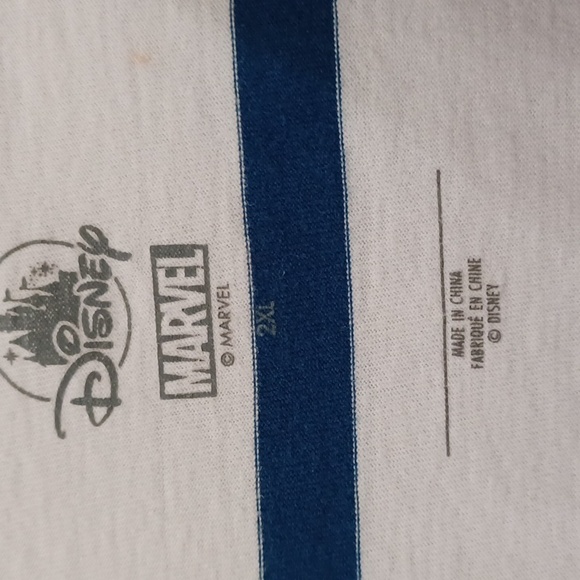 Unisex 2XL blue/white striped ringer collar, Spdr-Mn Pocket Tshirt - Picture 2 of 7